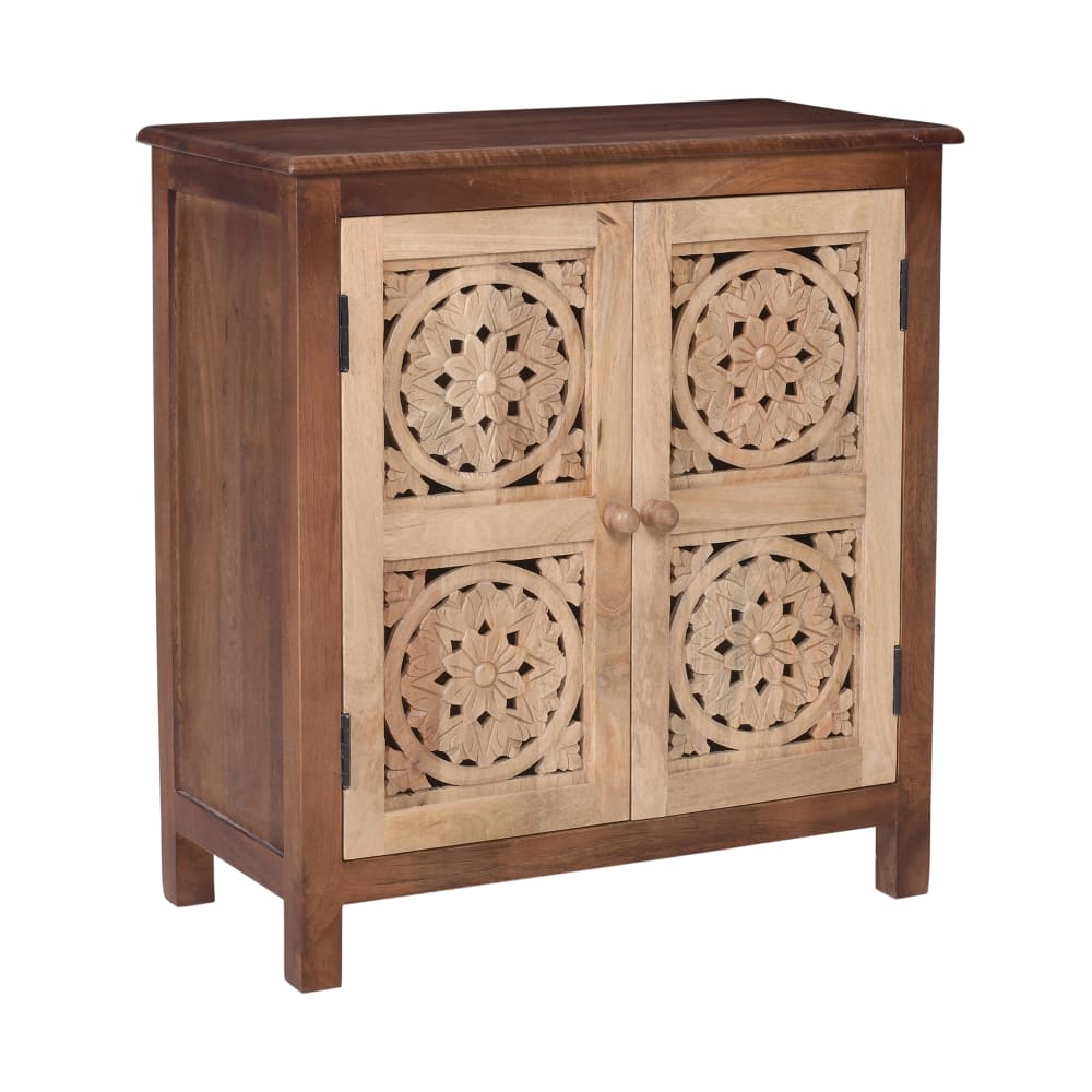 Buffet meuble de rangement en bois de manguier foncé