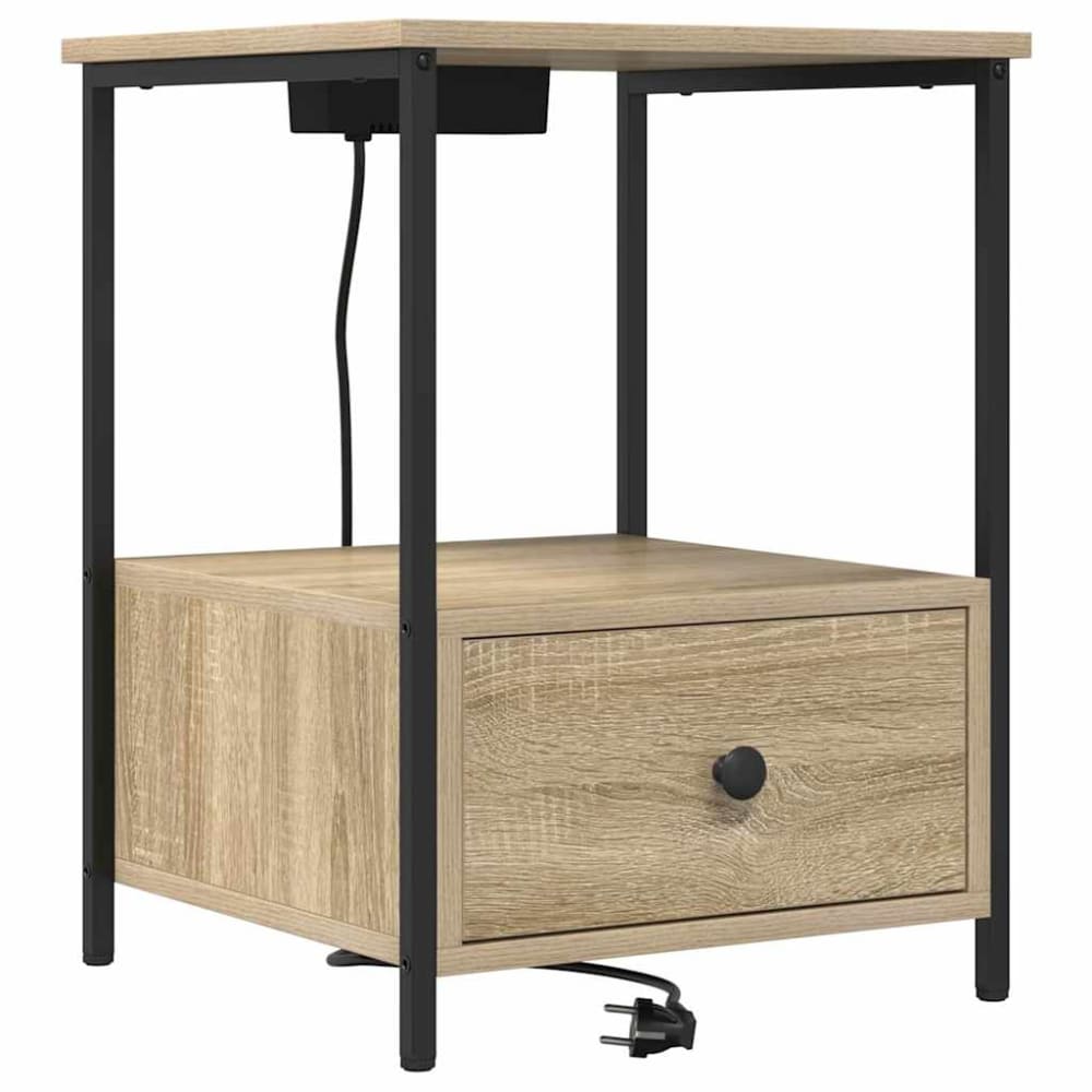 Tables de chevet acier ambre marron 42 x 41 x 56 cm