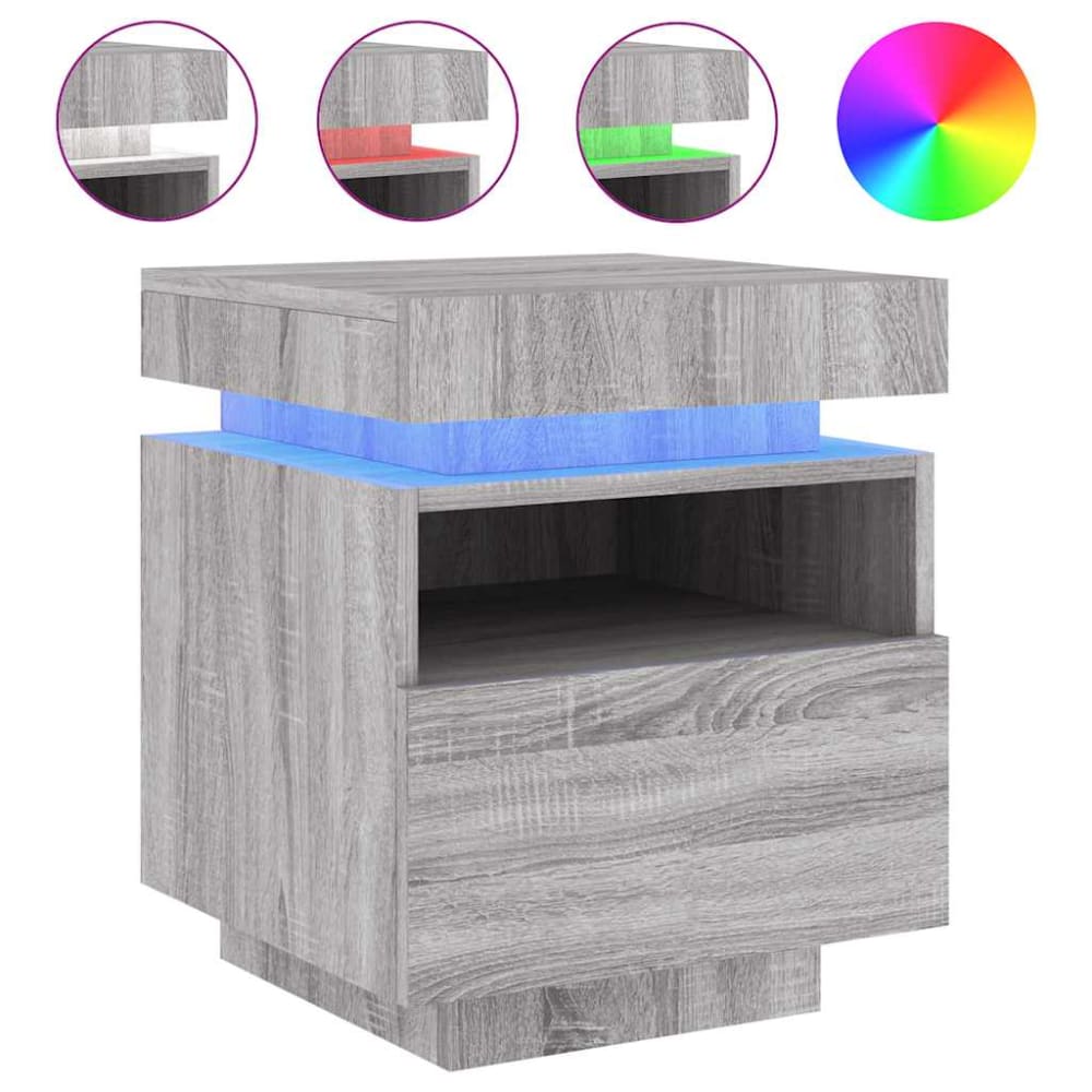Tables de chevet en bois gris 40 x 39 x 48,5 cm
