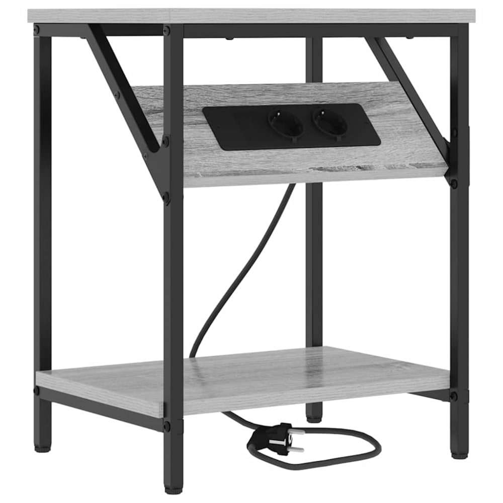 Tables de chevet en bois gris 38 x 30 x 48 cm