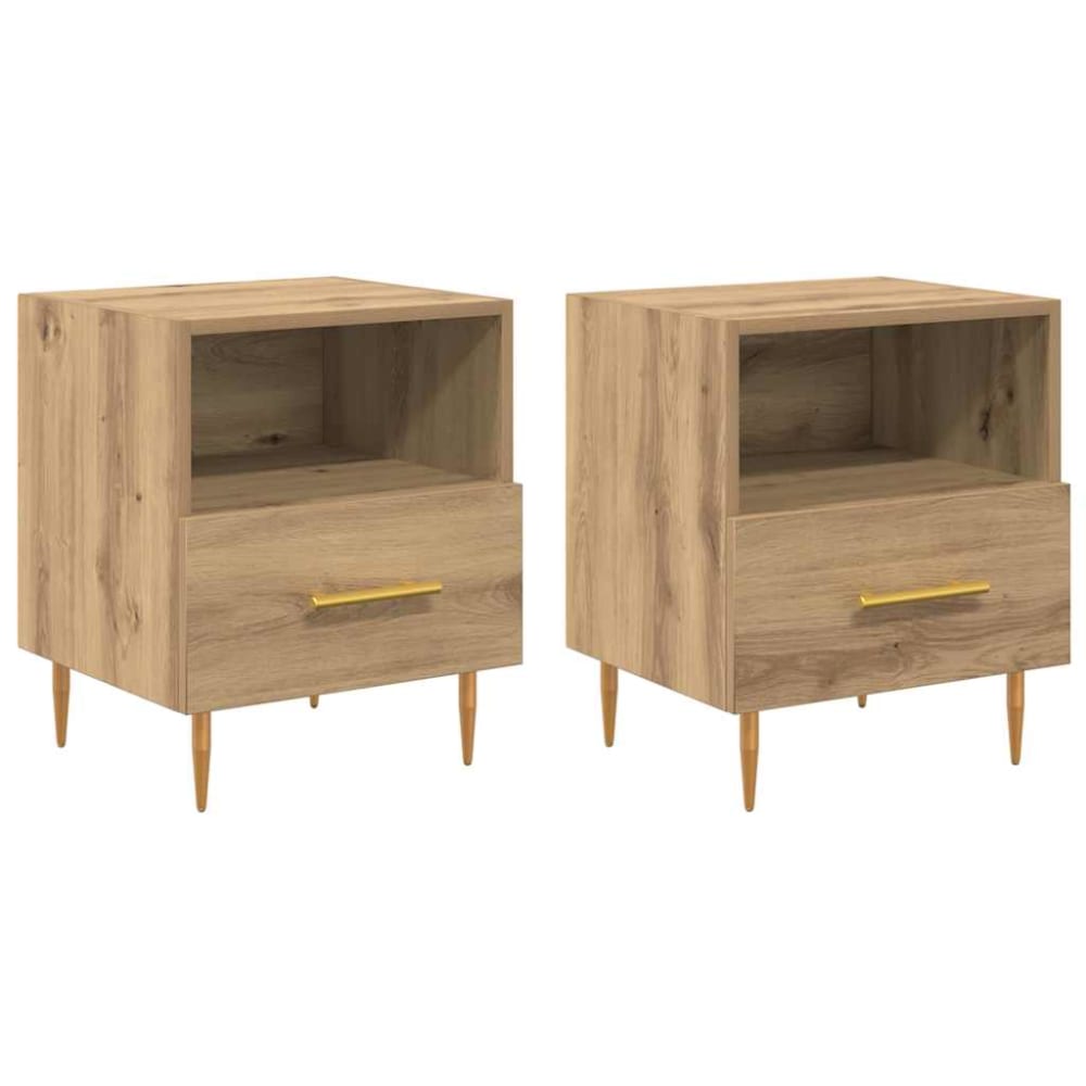 Tables de chevet en bois ambre marron 40 x 35 x 47,5 cm