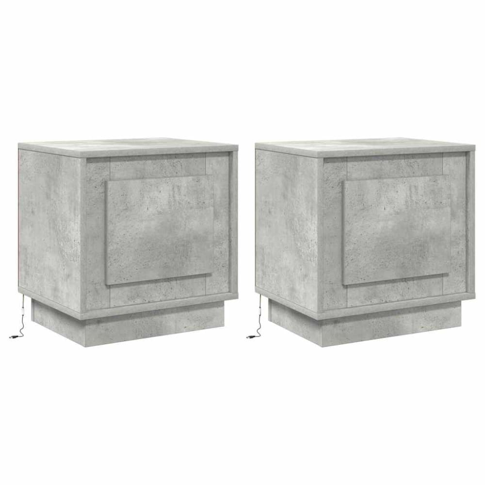 Lot de 2 tables de chevet en bois gris 44 x 34,5 x 45 cm