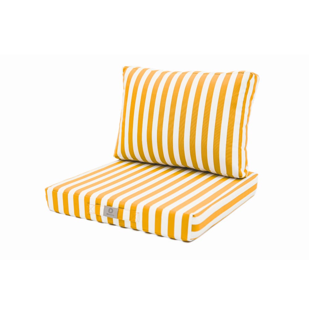 Coussins Jardin 50x60 Rayure Jaune - Premium 270g