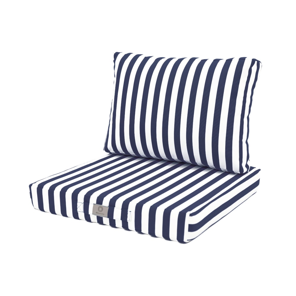 Coussins Jardin 50x60 Rayure Bleu Marine - Premium 270g