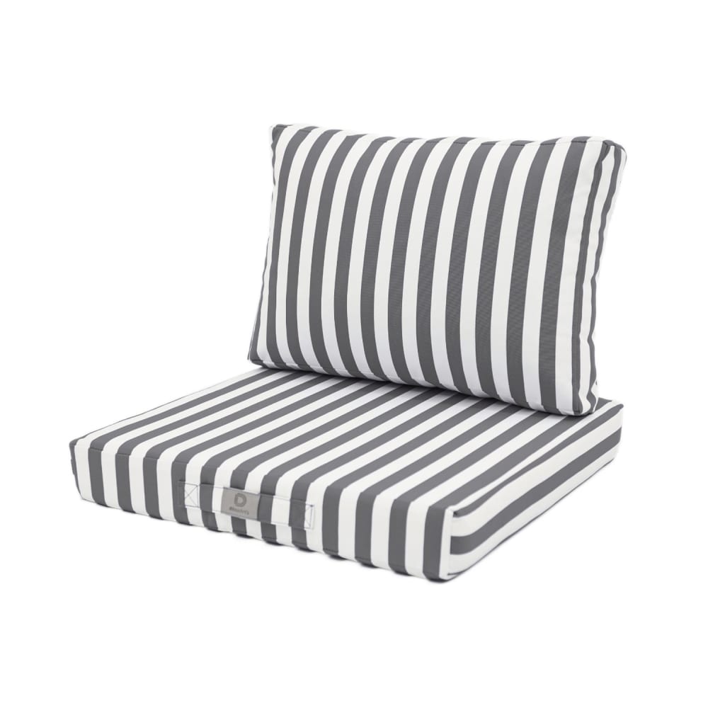 Coussins Jardin 60x70 Rayure Gris Foncé - Premium 270g