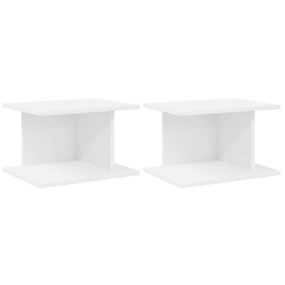 Lot de 2 tables de chevet en bois blanc 40 x 30 x 25 cm