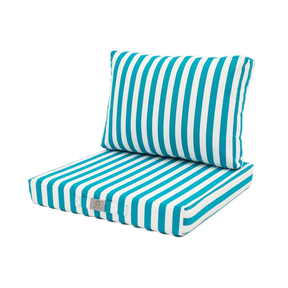 Coussins Jardin 60x70 Rayure Turquoise - Premium 270g