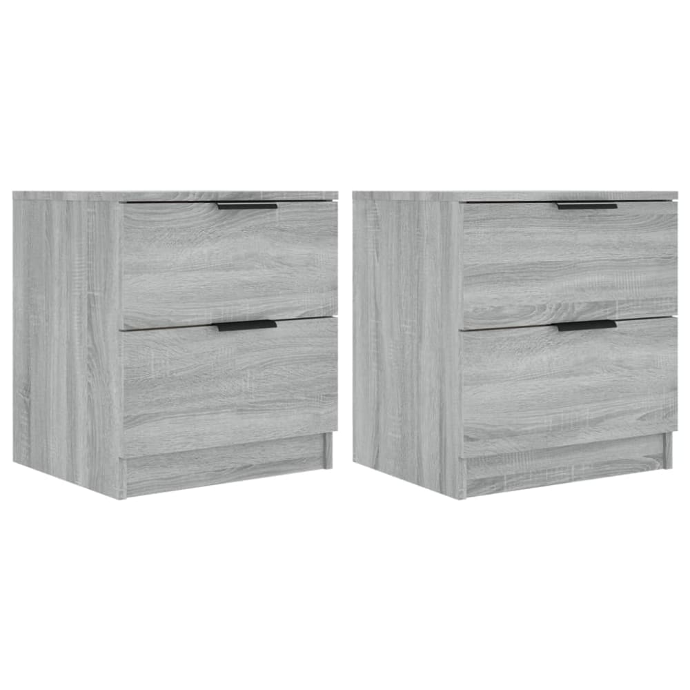Lot de 2 tables de chevet en bois gris 45 x 39 x 50 cm