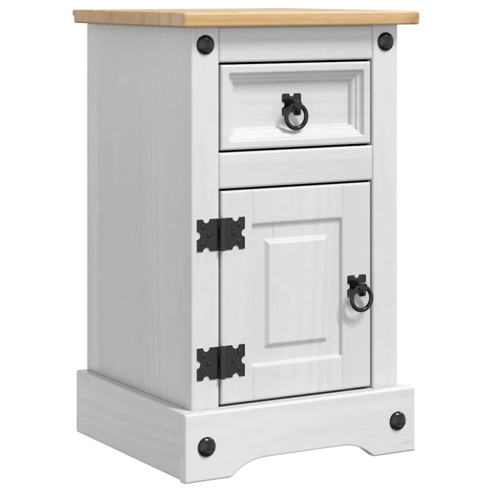 Tables de chevet en bois blanc 35 x 32,5 x 58 cm