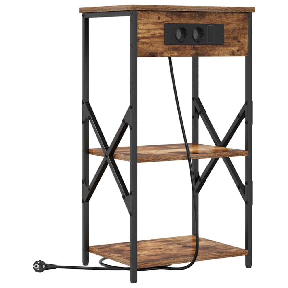 Tables de chevet acier ambre marron 41 x 31 x 76 cm