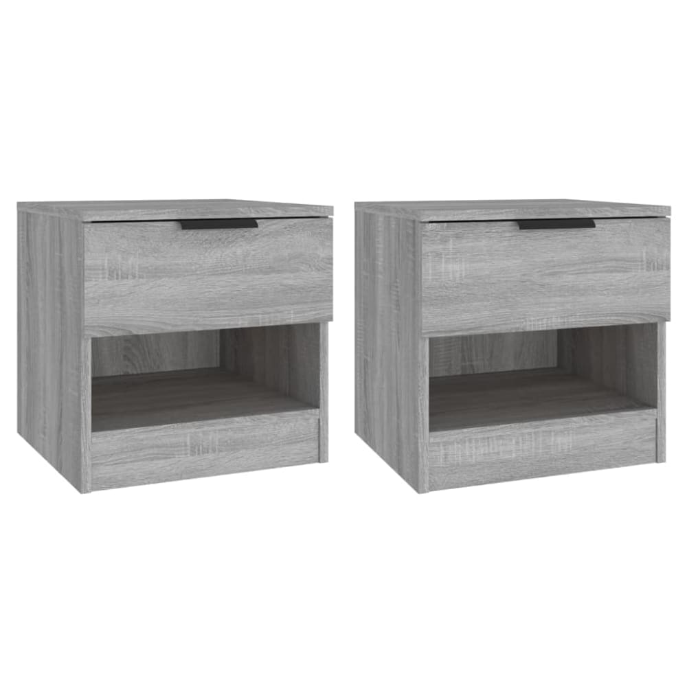 Lot de 2 tables de chevet en bois gris 40 x 39 x 40 cm