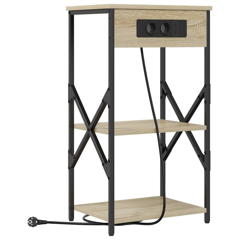 Tables de chevet acier ambre marron 41 x 31 x 76 cm
