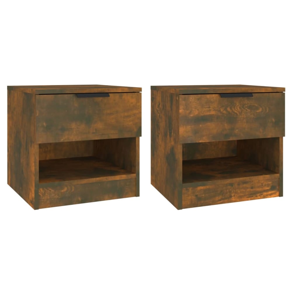 Lot de 2 tables de chevet en bois pacane marron 40 x 39 x 40 cm