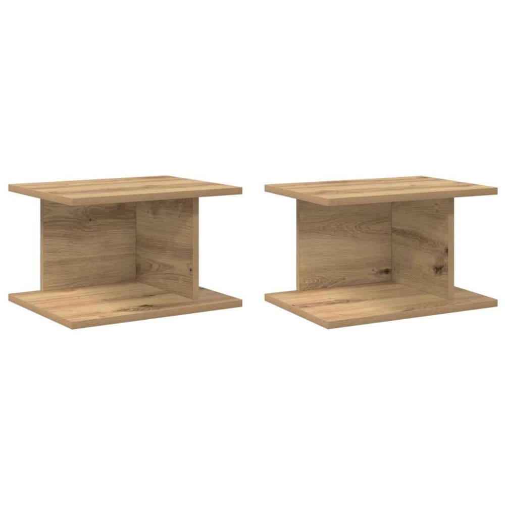 Lot de 2 tables de chevet en bois acajou marron 40 x 30 x 25 cm