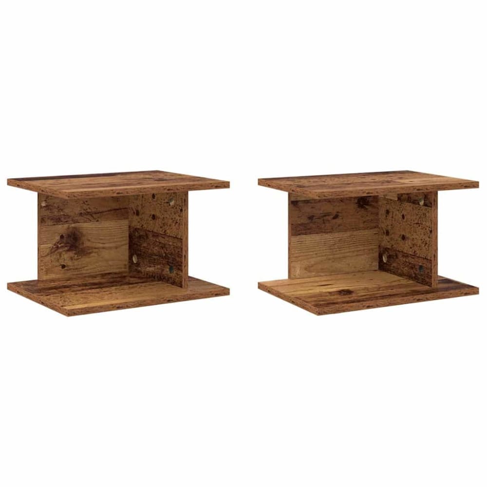 Lot de 2 tables de chevet en bois marron 40 x 30 x 25 cm