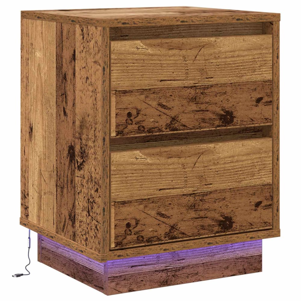 Tables de chevet en bois ambre marron 39 x 34,5 x 50 cm