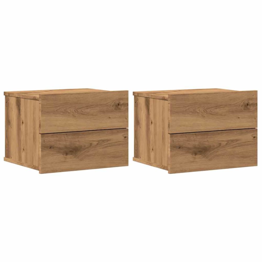 Lot de 2 tables de chevet en bois acajou marron 40 x 32 x 30 cm