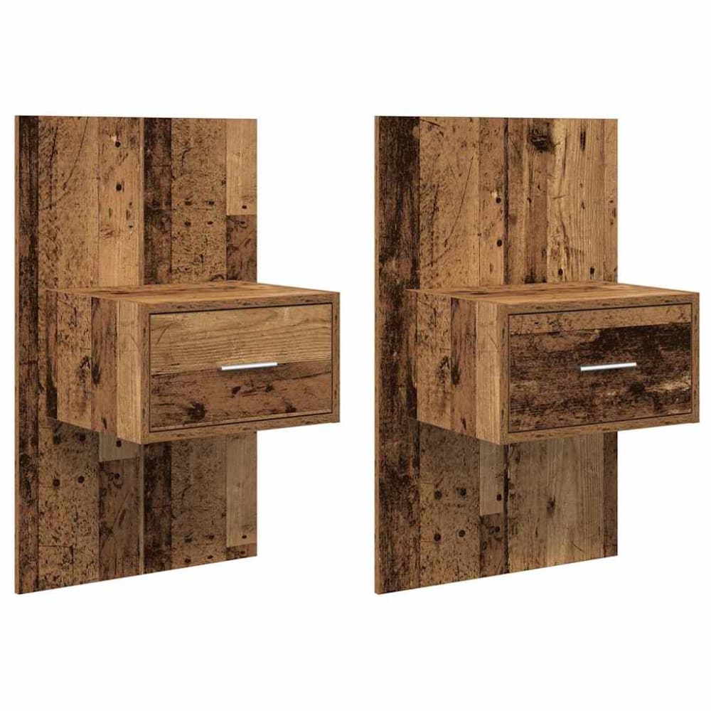 Lot de 2 tables de chevet en bois ambre marron 50 x 32,5 x 80 cm