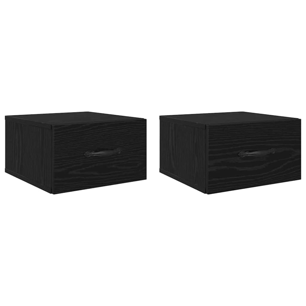 Lot de 2 tables de chevet en bois noir 35 x 35 x 20 cm