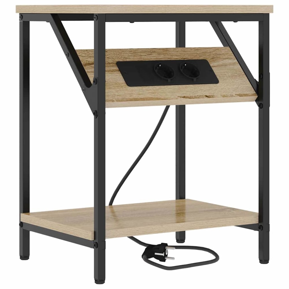 Tables de chevet en bois ambre marron 38 x 30 x 48 cm