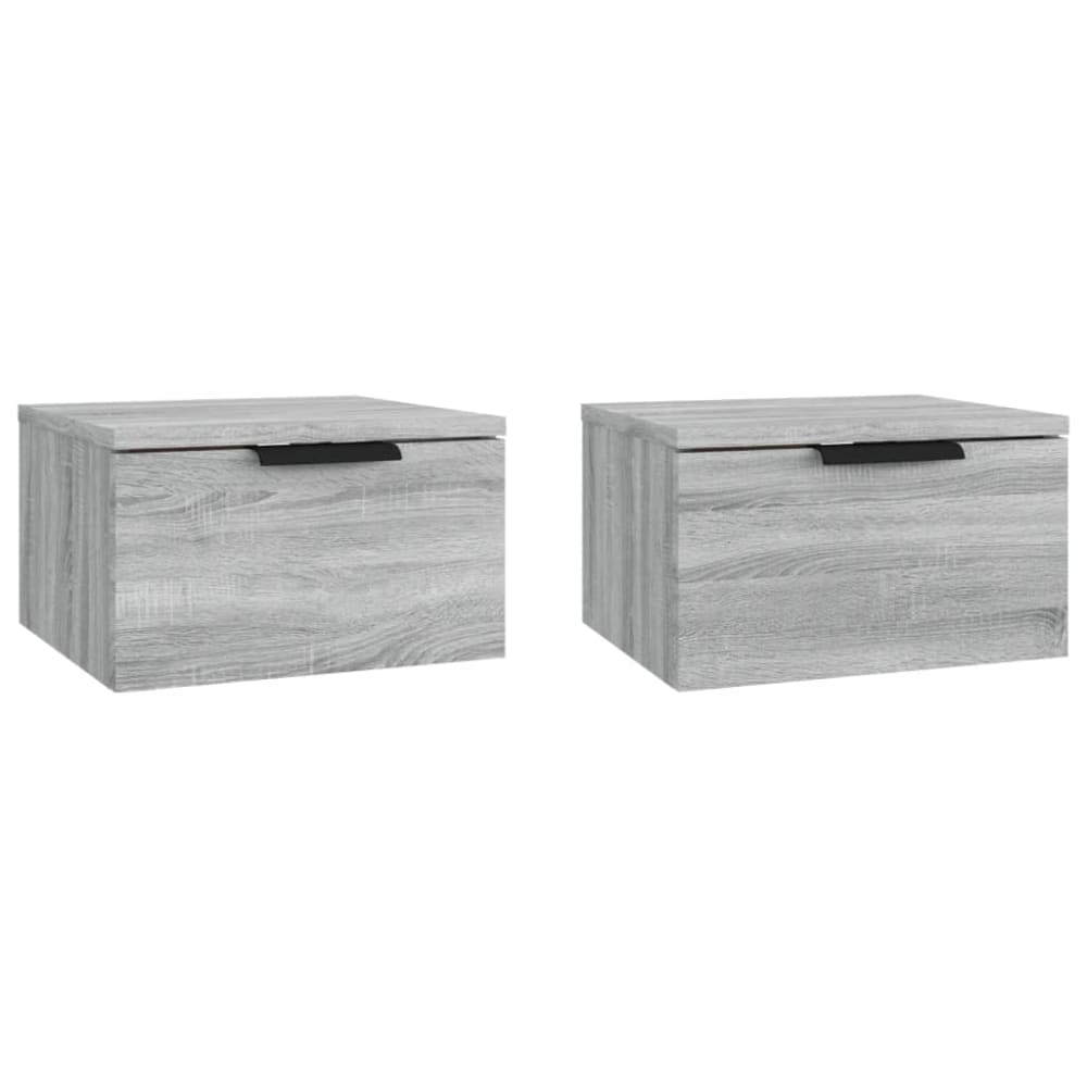 Lot de 2 tables de chevet en bois gris 34 x 30 x 20 cm