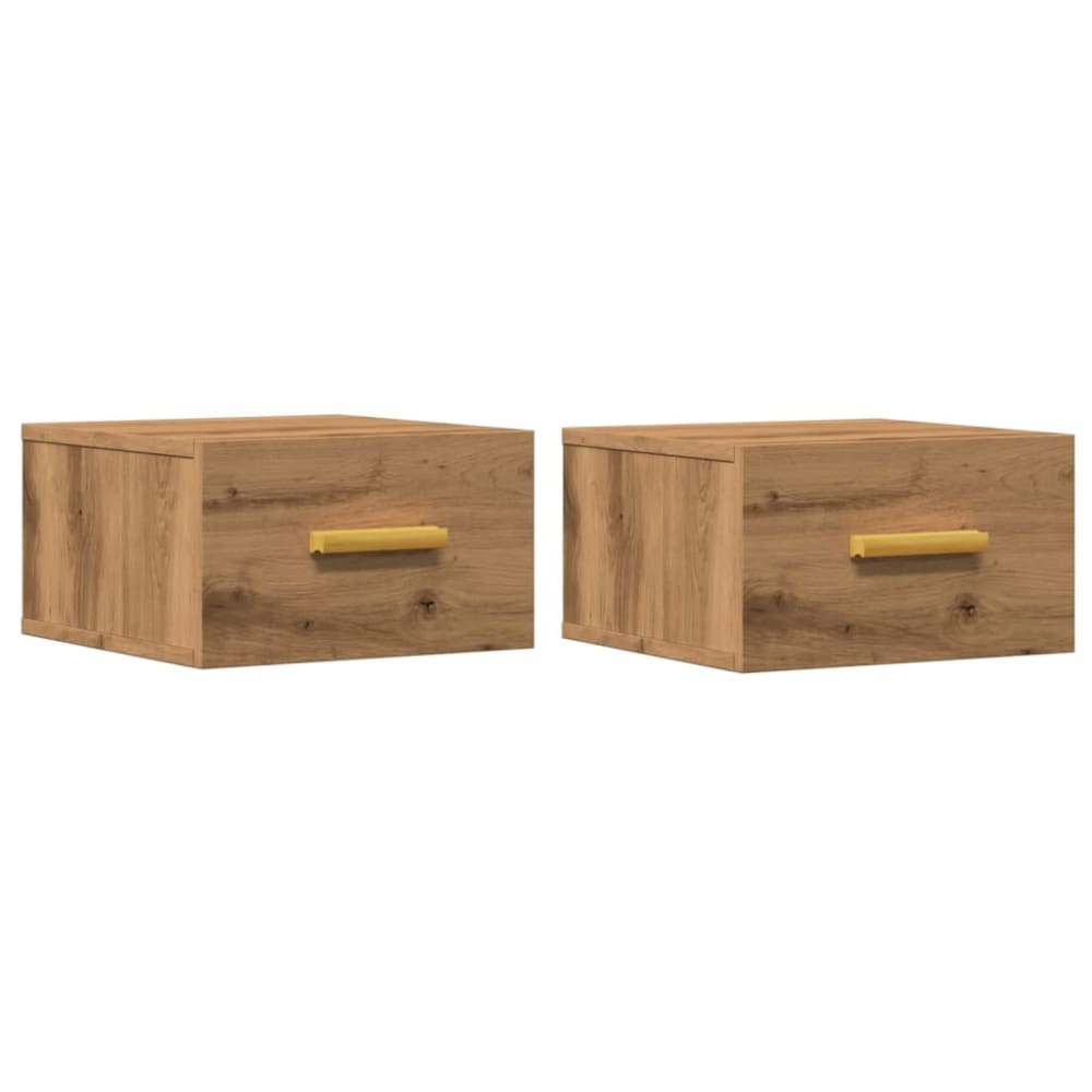 Lot de 2 tables de chevet en bois acajou marron 35 x 35 x 20 cm