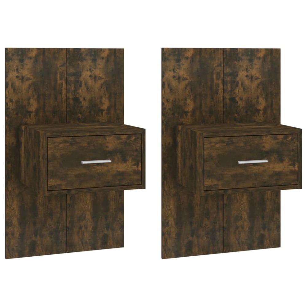 Lot de 2 tables de chevet en bois pacane marron 48,5 x 32,5 x 80 cm
