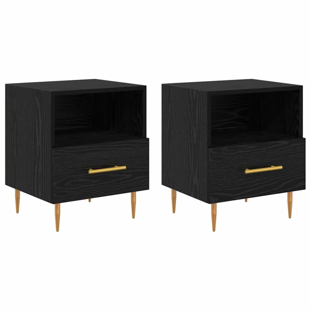 Tables de chevet en bois noir 40 x 35 x 47,5 cm