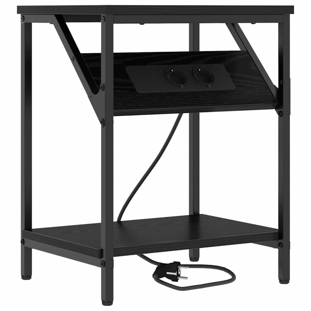 Tables de chevet en bois noir 38 x 30 x 48 cm