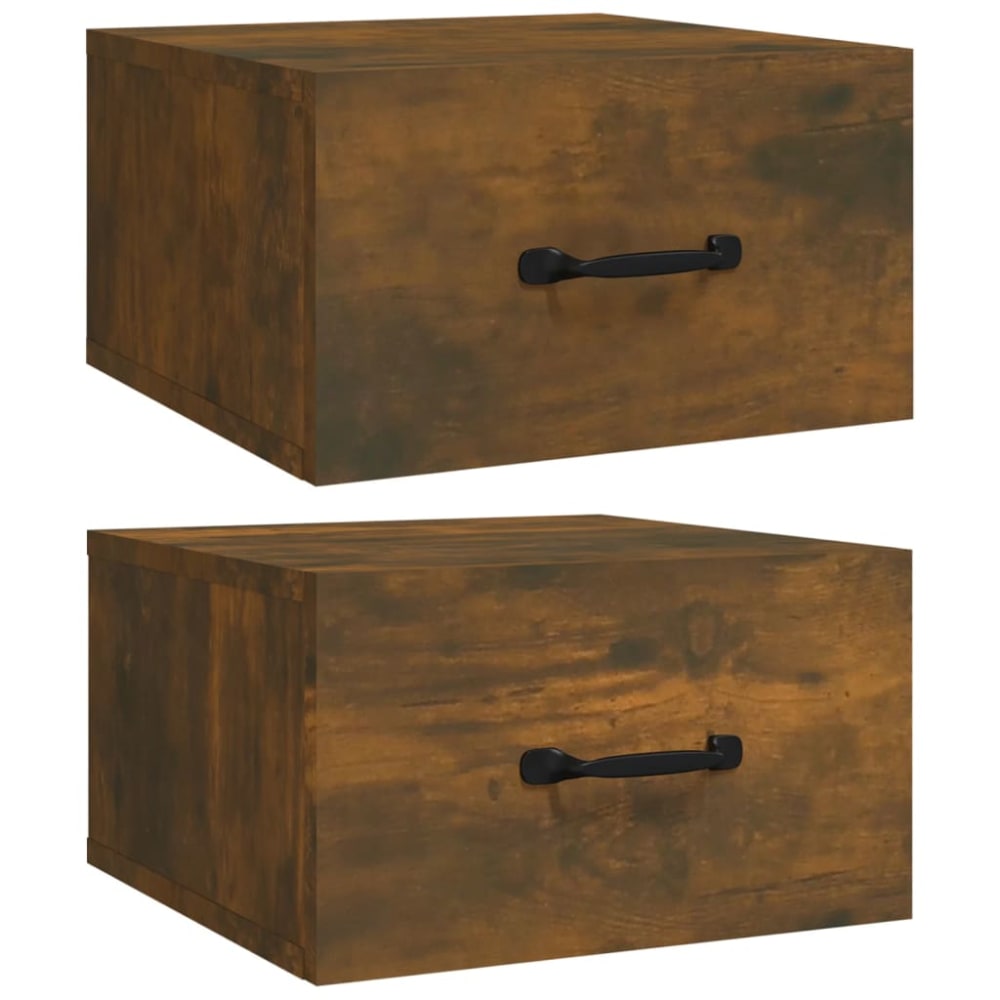 Lot de 2 tables de chevet en bois pacane marron 35 x 35 x 20 cm