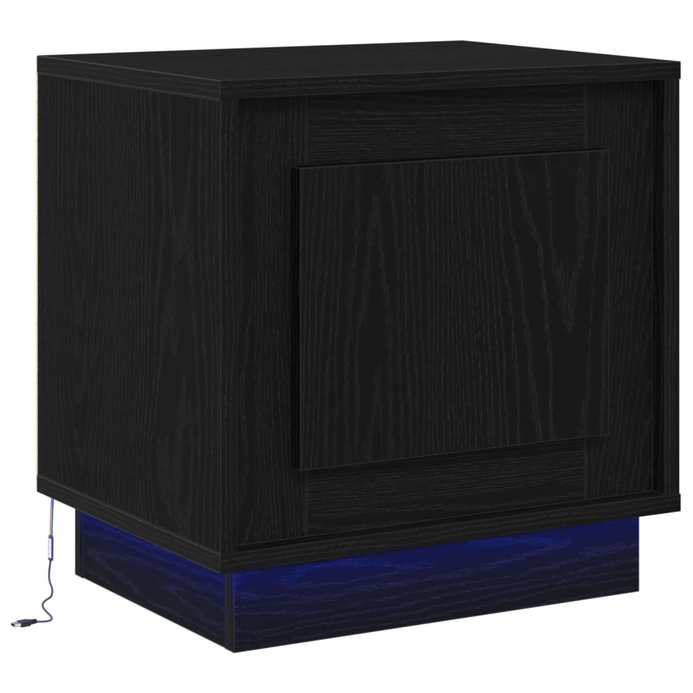 Tables de chevet en bois noir 44 x 34,5 x 45 cm