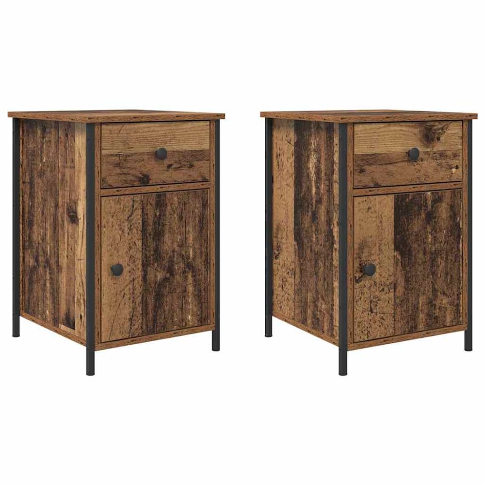 Tables de chevet en bois ambre marron 40 x 42 x 60 cm