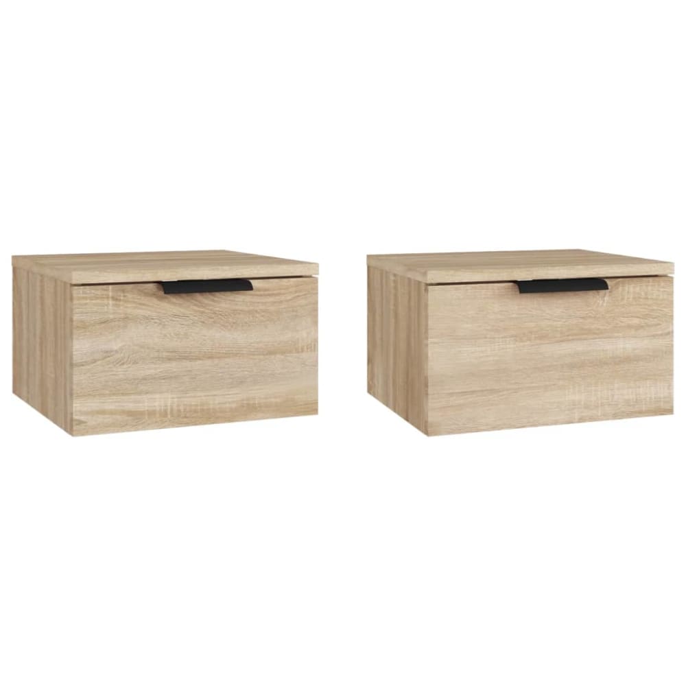 Lot de 2 tables de chevet en bois ocre marron 34 x 30 x 20 cm