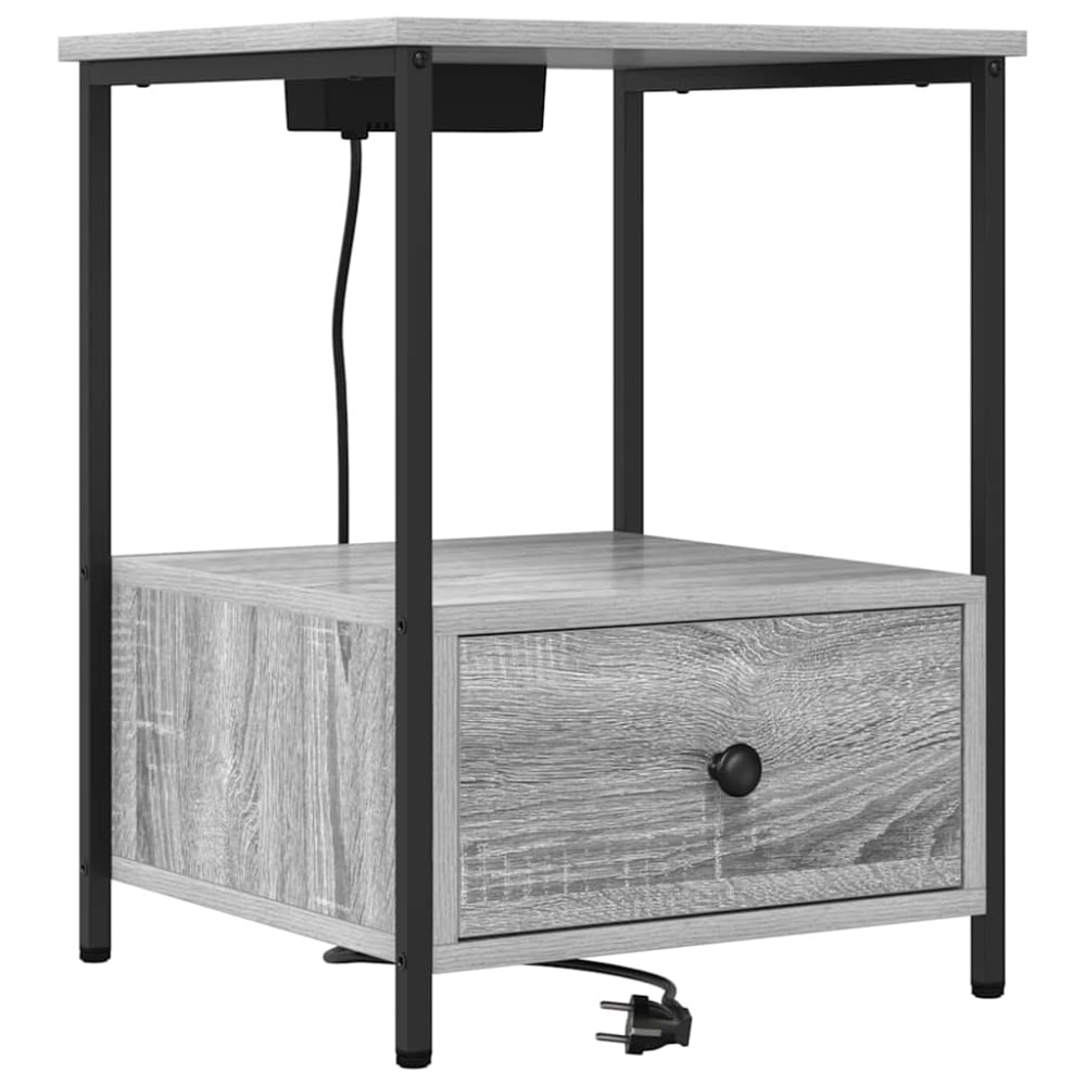 Tables de chevet acier gris 42 x 41 x 56 cm