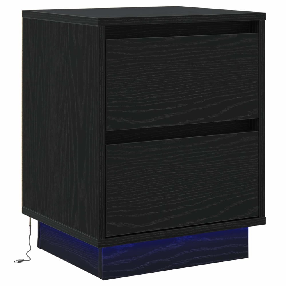 Tables de chevet en bois noir 39 x 34,5 x 50 cm