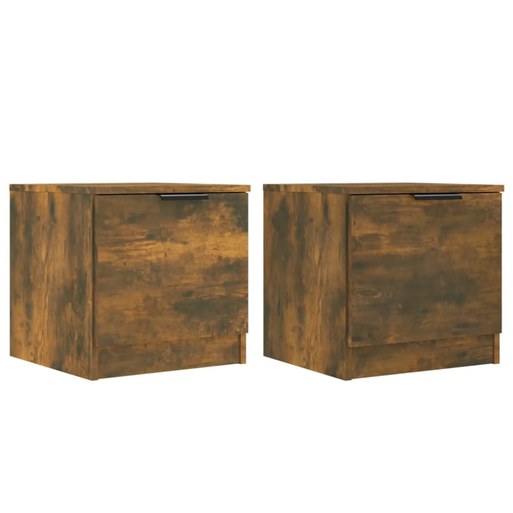 Lot de 2 tables de chevet en bois pacane marron 40 x 39 x 40 cm