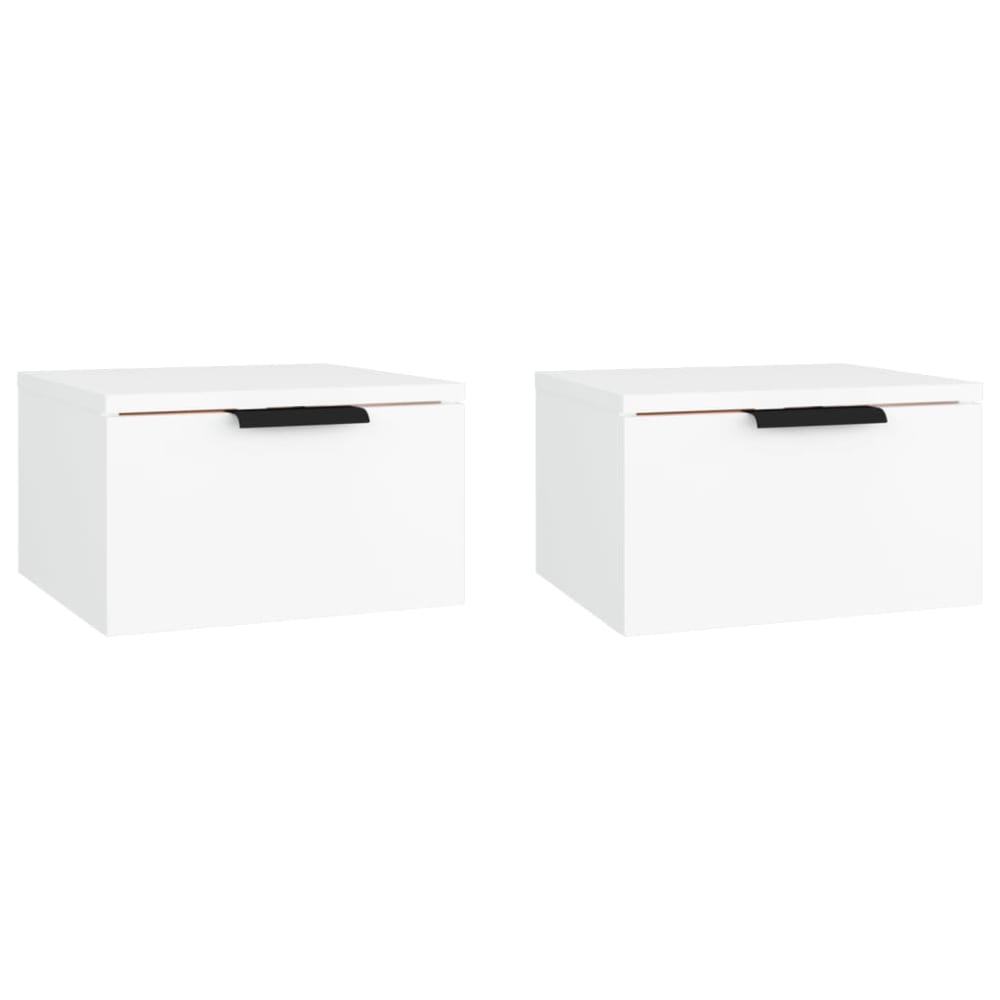 Lot de 2 tables de chevet en bois blanc 34 x 30 x 20 cm