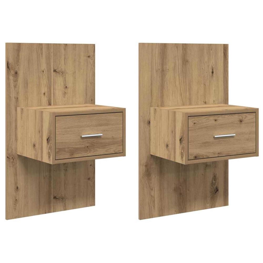 Lot de 2 tables de chevet en bois acajou marron 50 x 32,5 x 80 cm