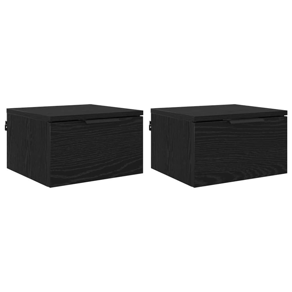 Lot de 2 tables de chevet en bois noir 34 x 30 x 20 cm