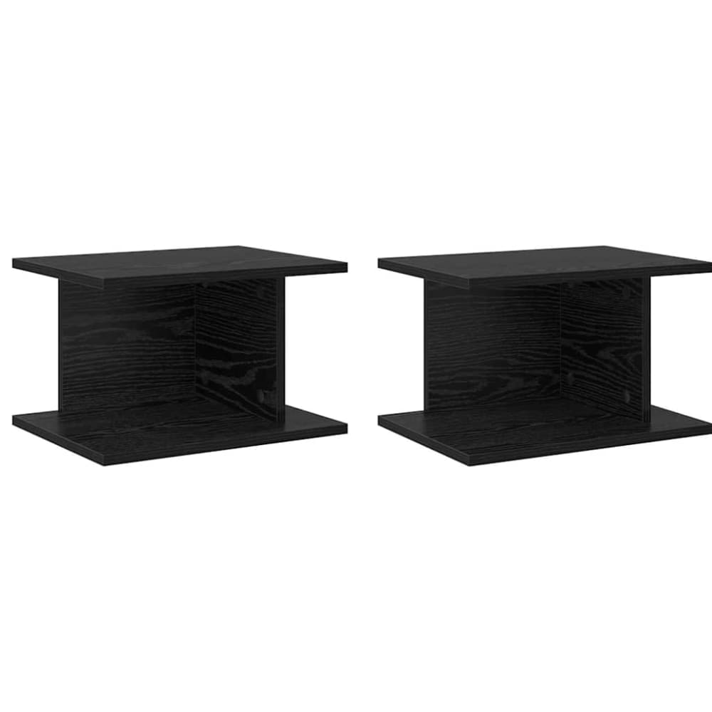 Lot de 2 tables de chevet en bois noir 40 x 30 x 25 cm
