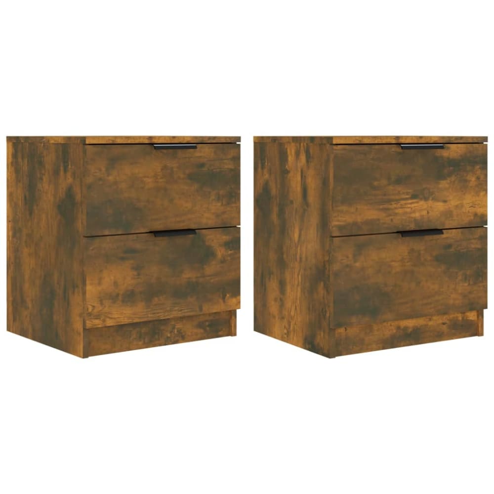 Lot de 2 tables de chevet en bois pacane marron 45 x 39 x 50 cm