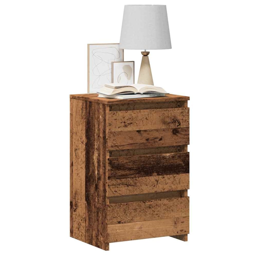 Table de chevet bois transformé argile marron  40 x 35 x 62,5 cm
