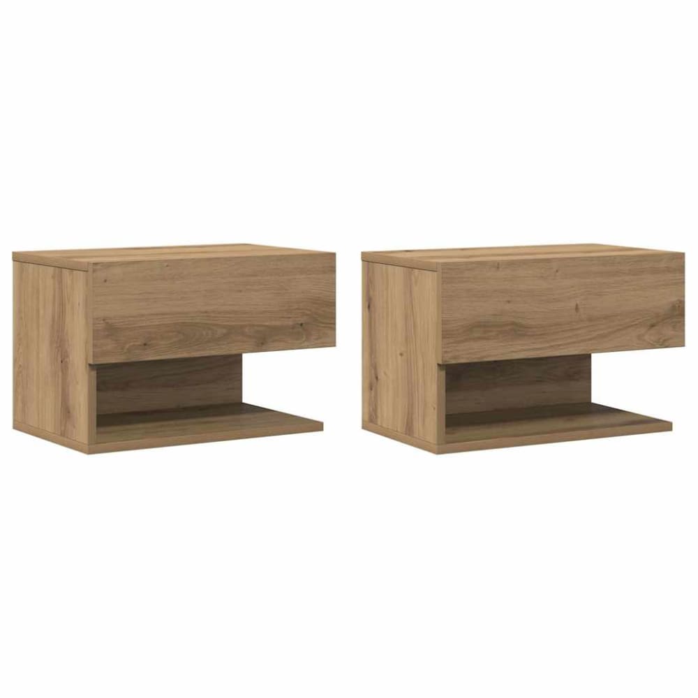 Lot de 2 tables de chevet en bois tabac marron 46 x 29,5 x 30 cm