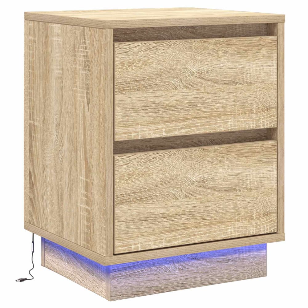 Tables de chevet en bois beige 39 x 34,5 x 50 cm