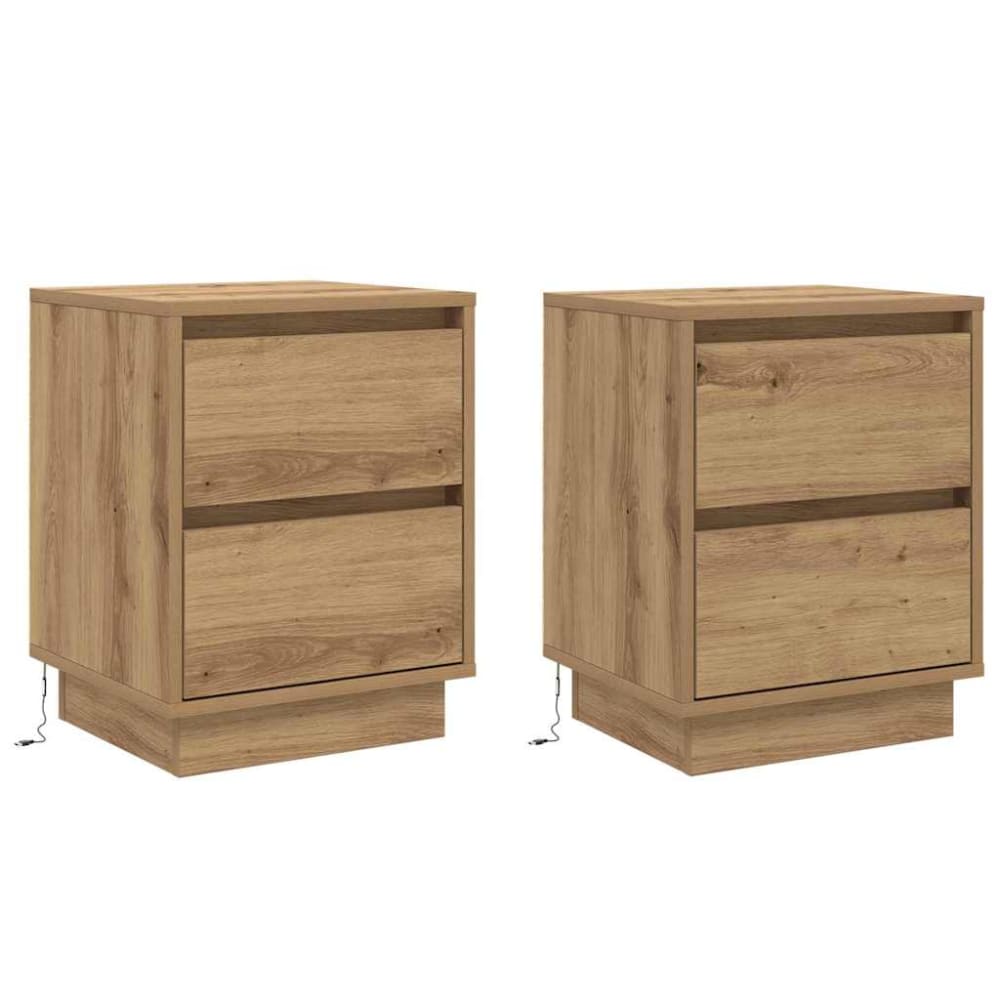 Lot de 2 tables de chevet en bois acajou marron 39 x 34,5 x 50 cm