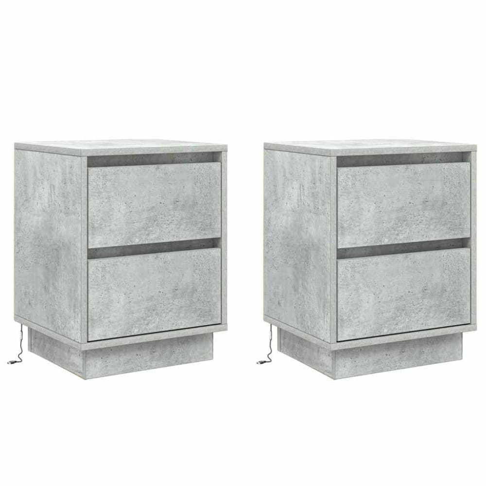Lot de 2 tables de chevet en bois gris 39 x 34,5 x 50 cm