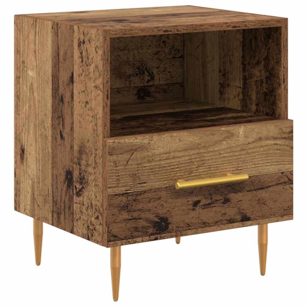 Tables de chevet en bois ambre marron 40 x 35 x 47,5 cm