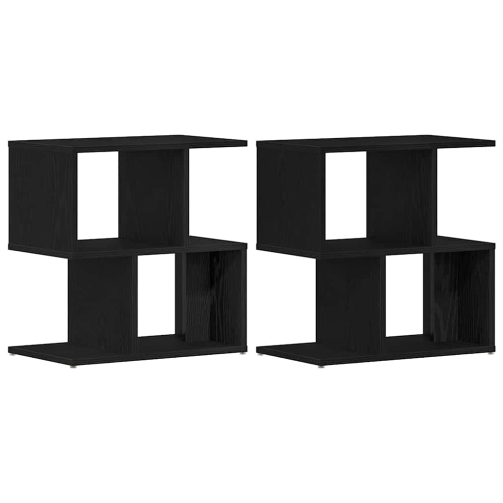 Lot de 2 tables de chevet en bois noir 50 x 30 x 51,5 cm
