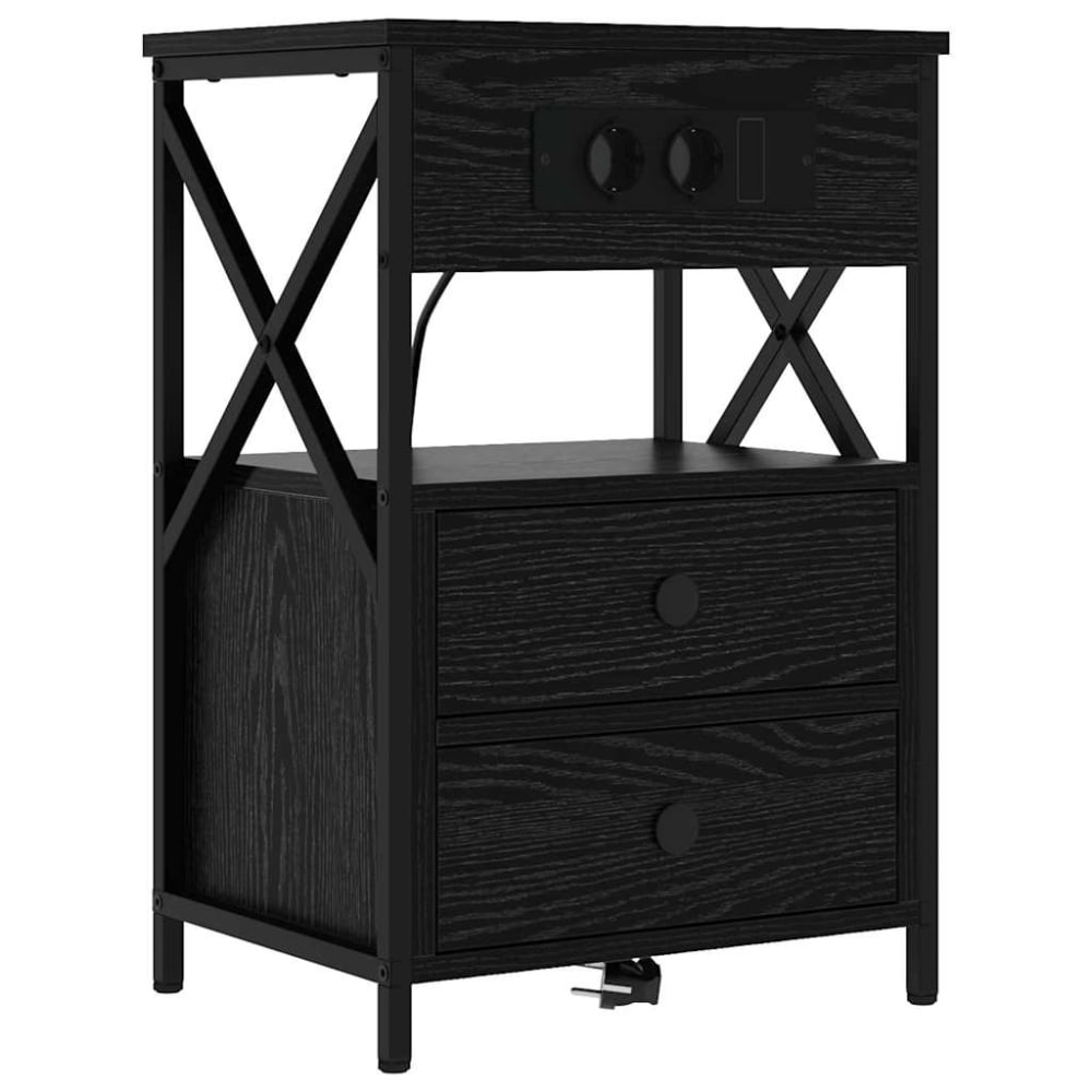 Tables de chevet en bois noir 40 x 31 x 60 cm