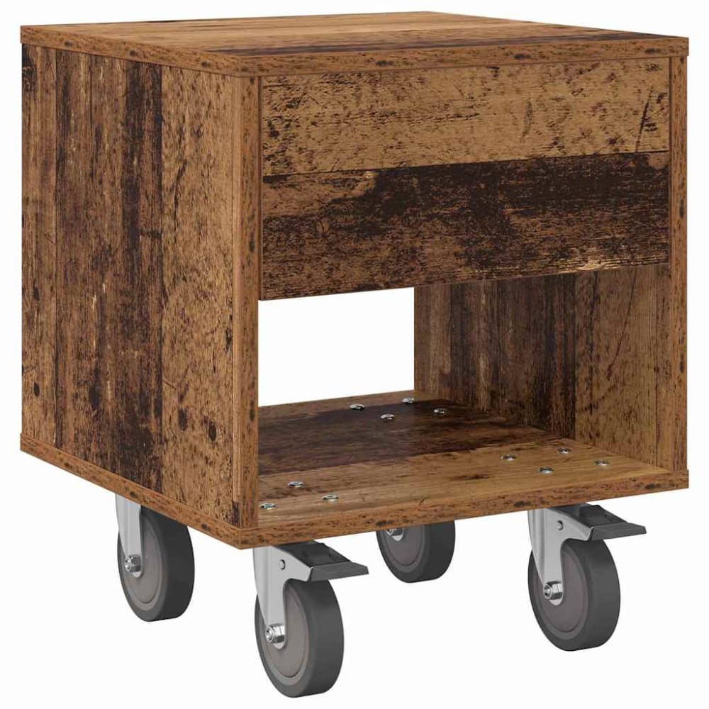 Tables de chevet en bois ambre marron 40,5 x 40 x 48 cm
